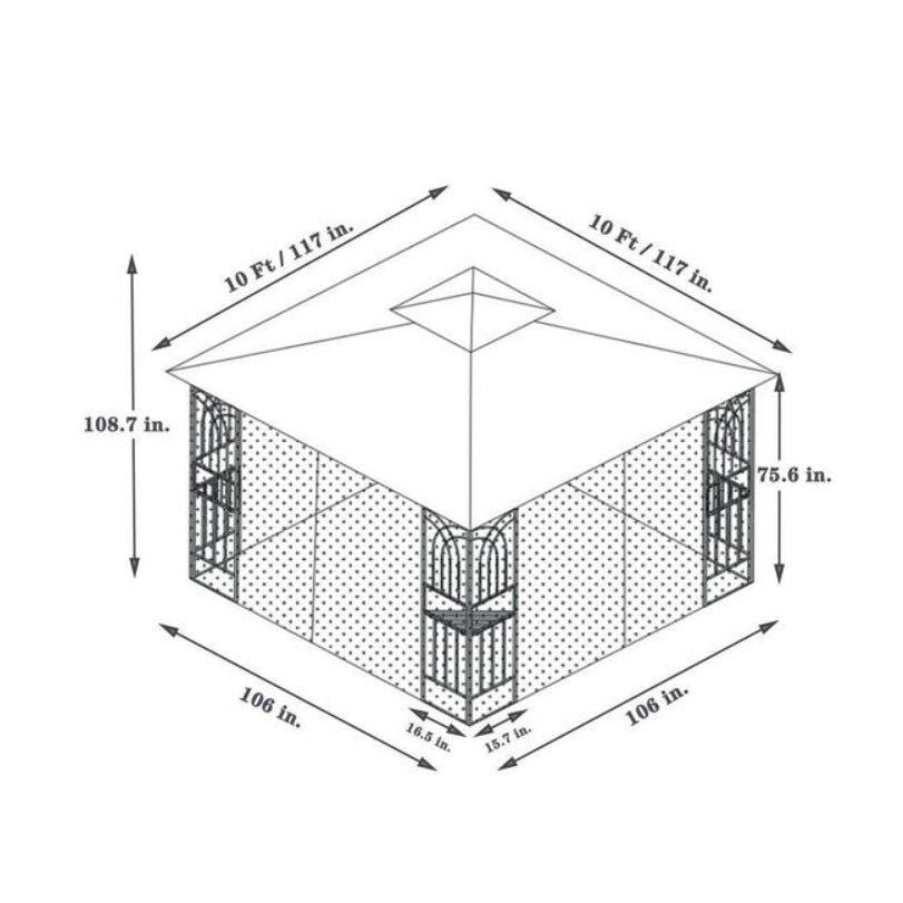 Gazebo Canopy Tent with Ventilated Double Roof and Detachable Mosquito Net 10 ft. x 10 ft.
