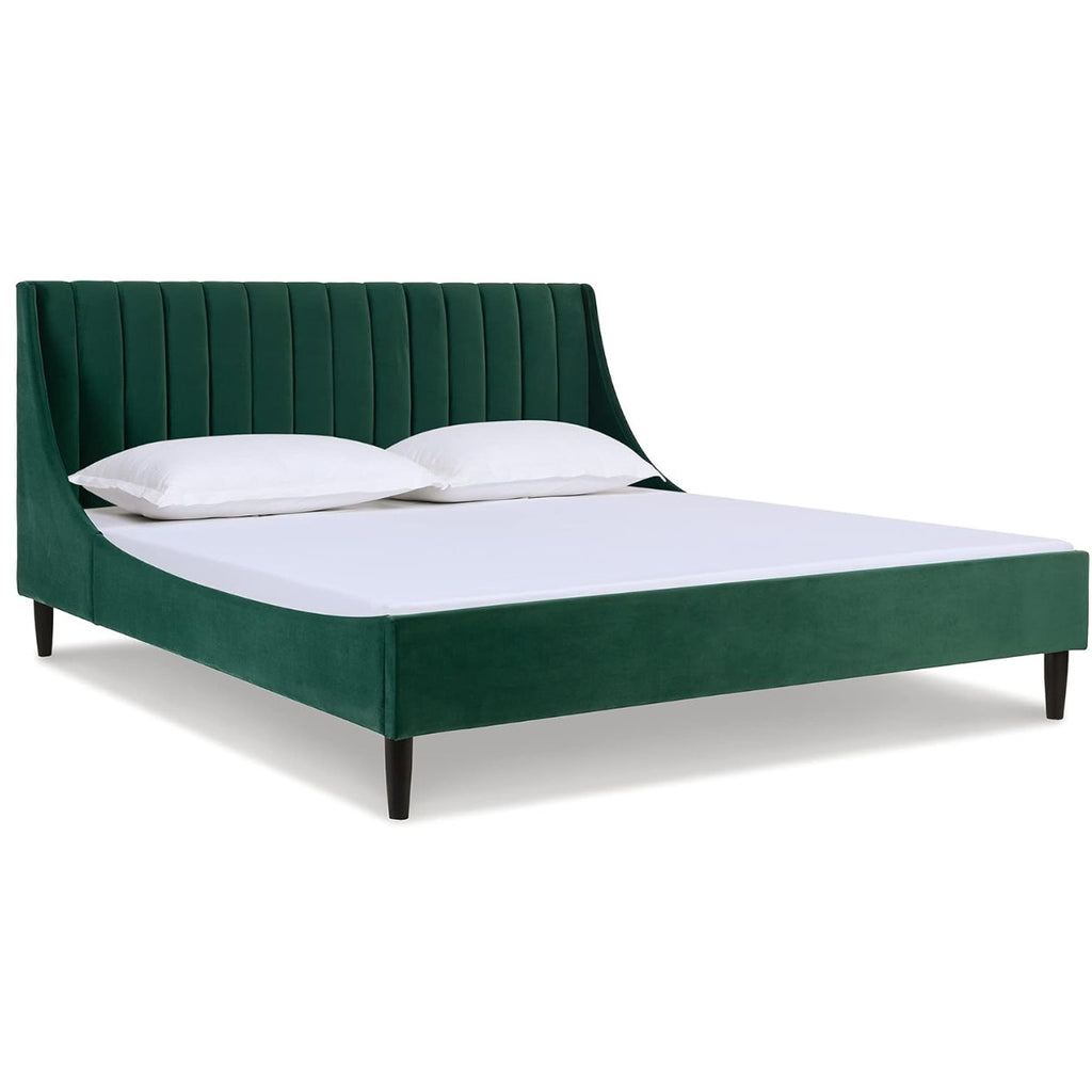 King bed frame Jennifer Taylor Home Aspen Vertical Tufted Modern Headboard Platform Bed Set