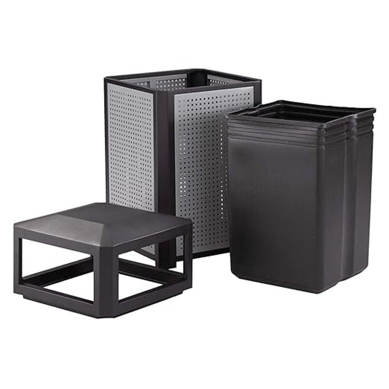 Safco Evos Steel Trash Can,38 Gallons,Indoor and Outdoor Use,Commercial Garbage CanwithPlasticLiner