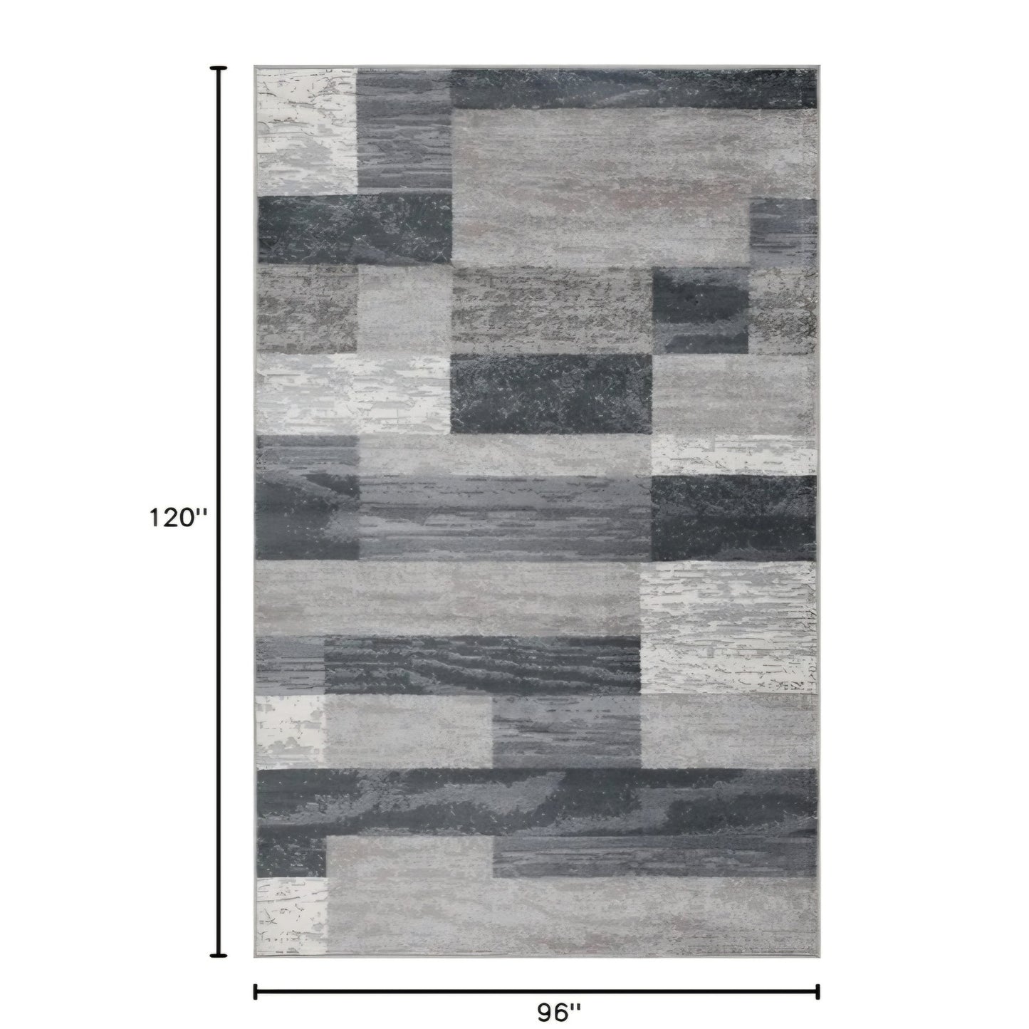 SUPERIOR Indoor Area Rug, Jute Backed, Modern Geometric Patchwork Floor Decor for Bedroom, Office