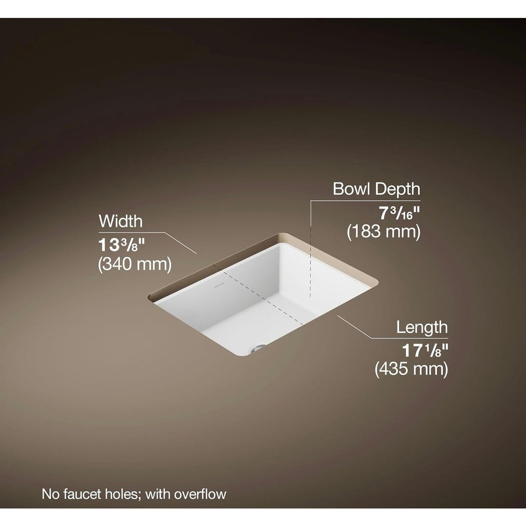 KOHLER Verticyl 17" Undermount Bathroom Vanity Sink, white