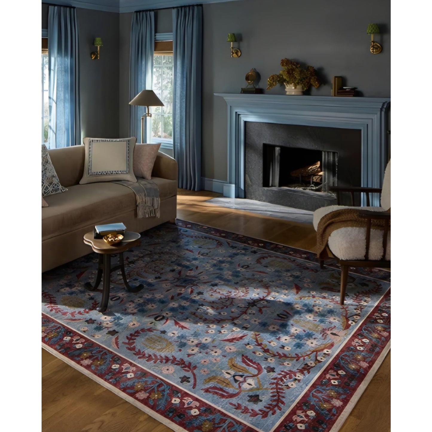 Loloi Rifle Paper Co. Canopy Collection CNP-03 Red/Blue 8'-6" x 11'-6" Area Rug