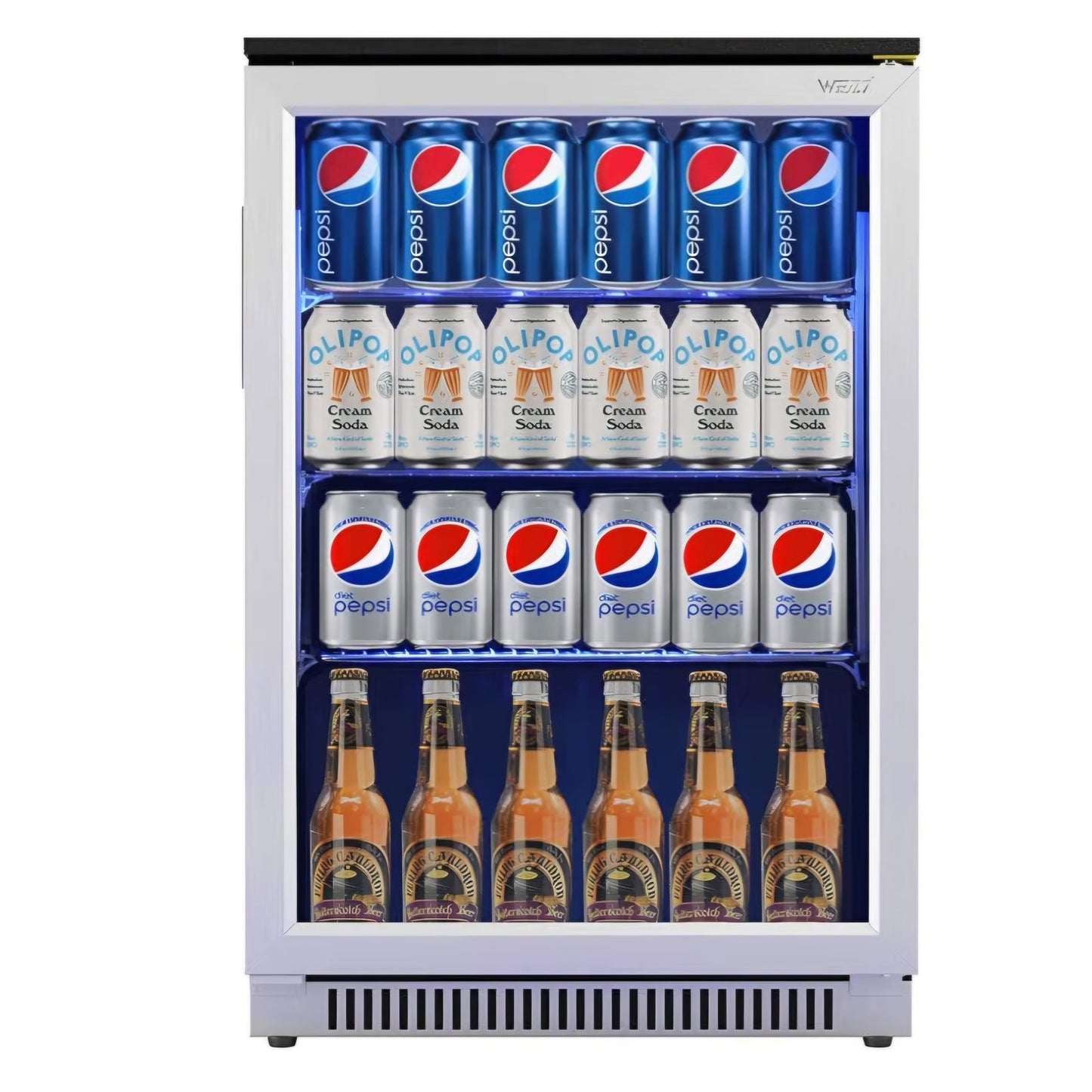 20" Under Counter Beverage Refrigerator with Reversible Glass Door Built-in/Freestanding, 3.2 Cu.Ft