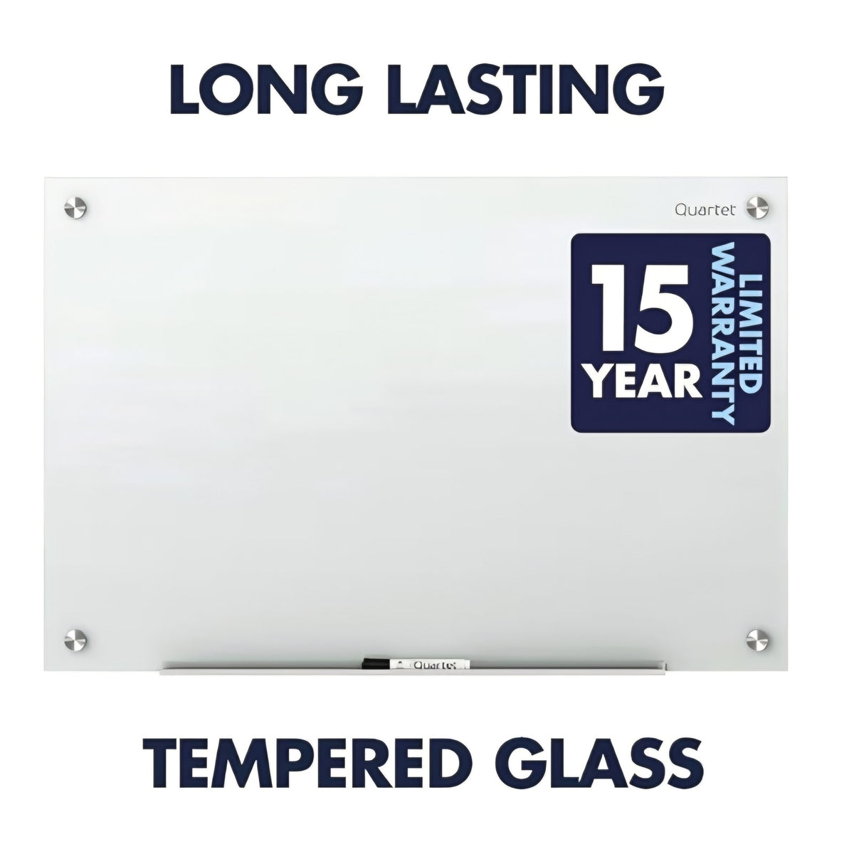 Quartet Whiteboard, Glass Dry Erase Board, Magnetic, 6' x 4', Infinity Frameless Mounting, White Su