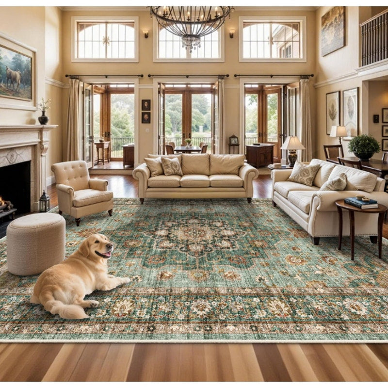 TOPRUUG Washable Oriental 12x18 Area Rug: Extra Large Rugs for Living Room Soft Low Pile Carpet