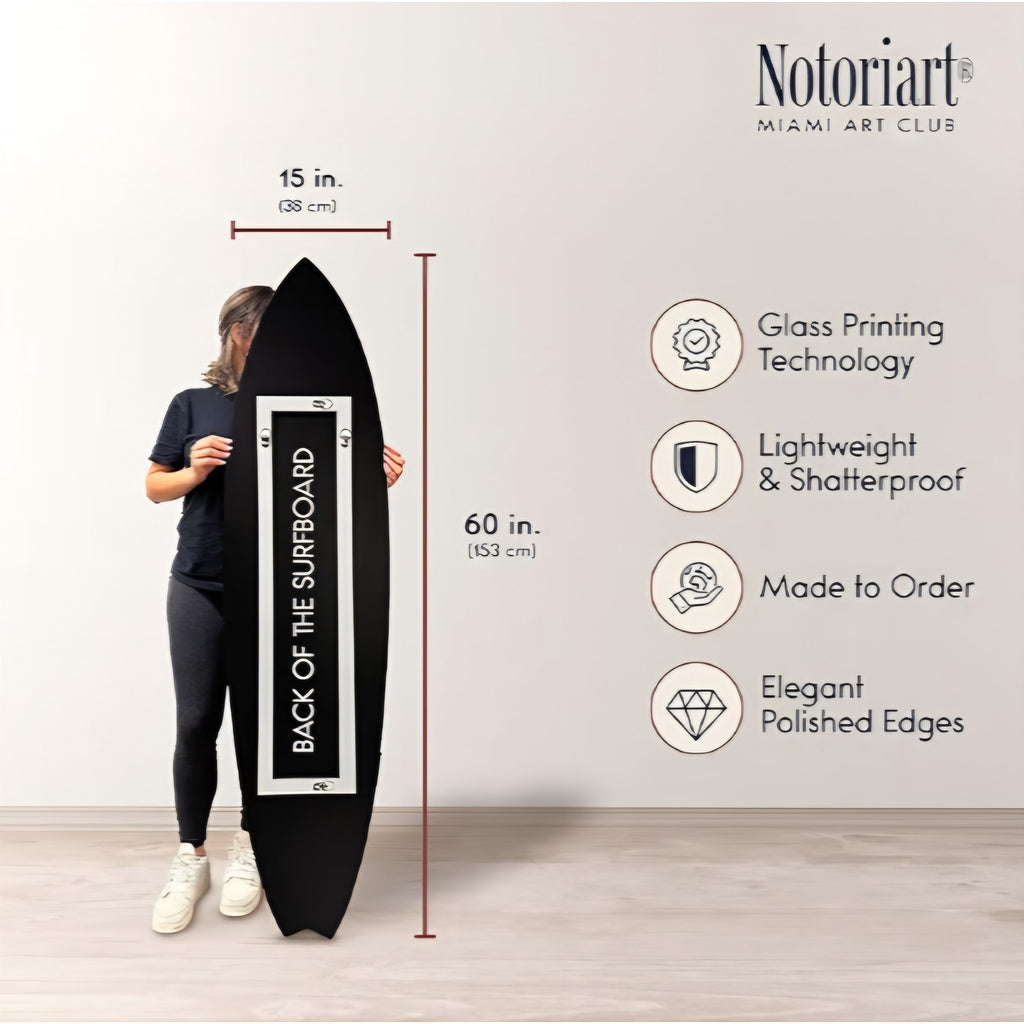 Wall Art Sail Boasts Outside Surfboard Acrylic Wall Art Die-Cut Coastal Modern High-Gloss 15" x 60"