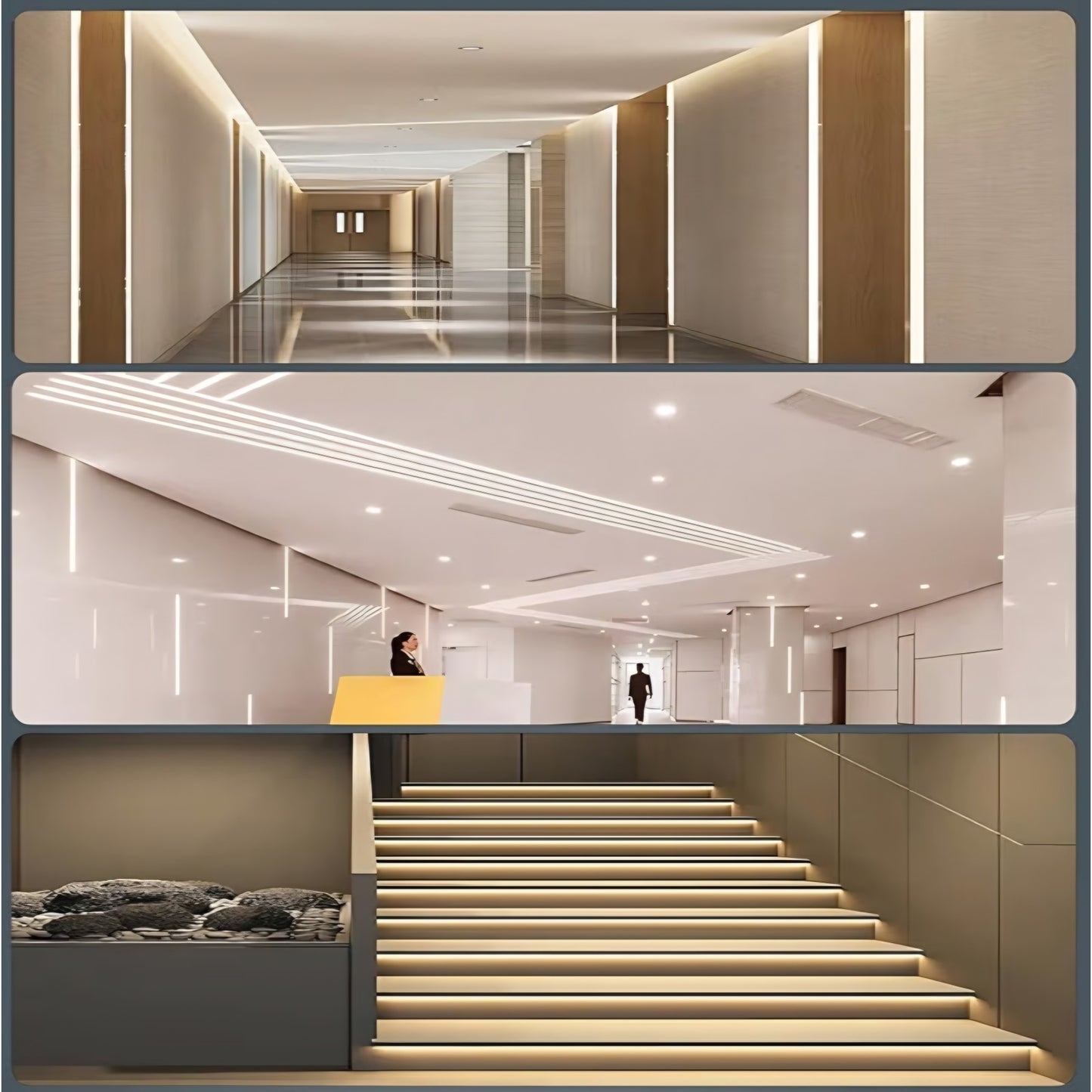 6 Pack Plaster-in LED Channel 6.6FT Recessed Drywall Aluminum Lighting Track,Trimless Strip Profile