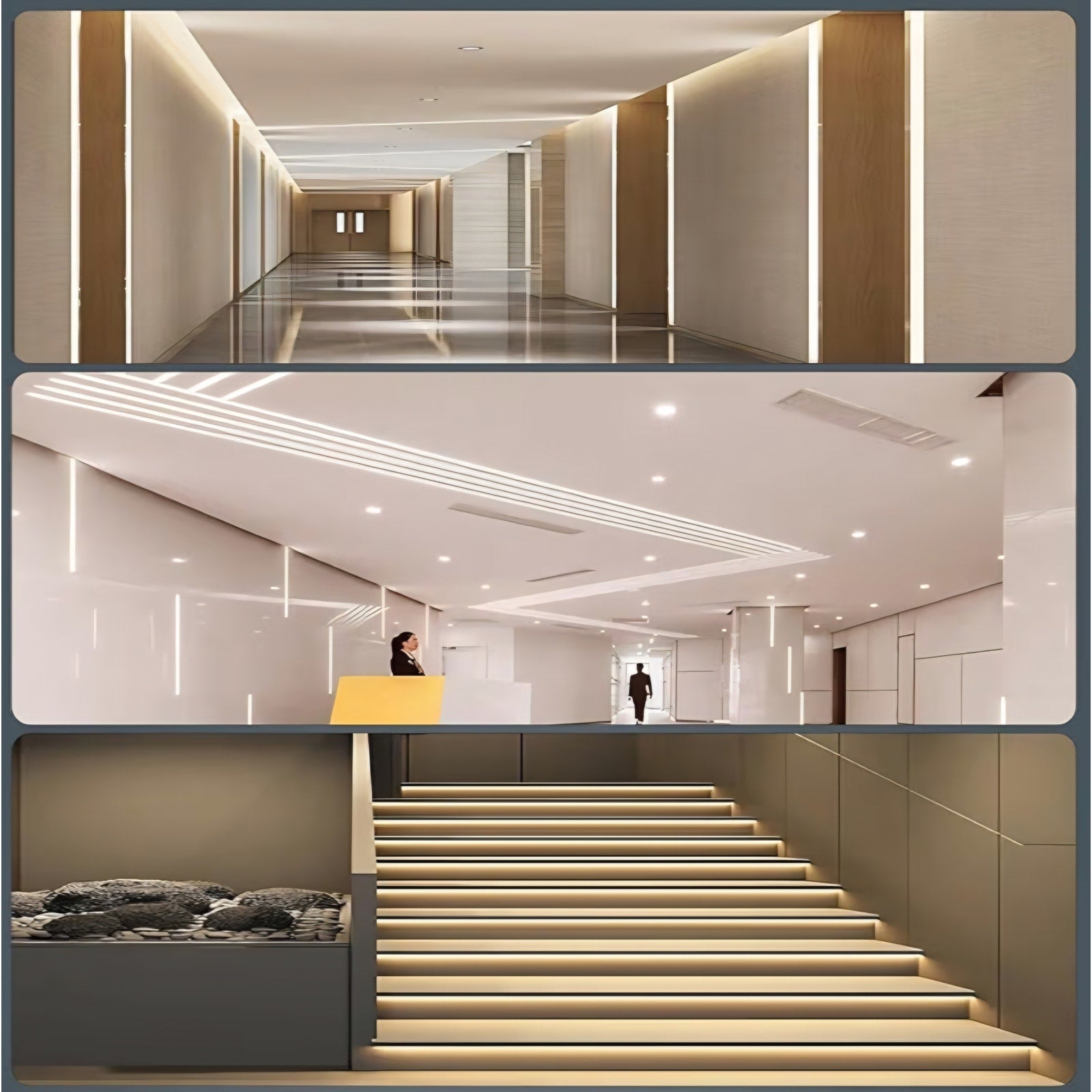 6 Pack Plaster-in LED Channel 6.6FT Recessed Drywall Aluminum Lighting Track,Trimless Strip Profile