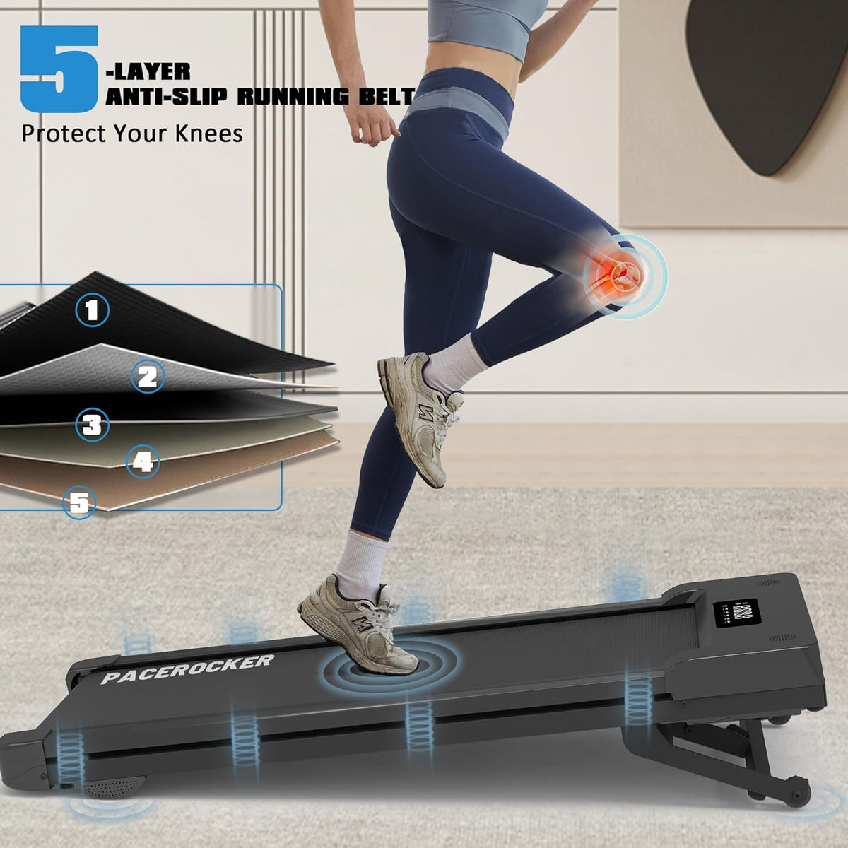 Walking Pad Treadmill with 12% 9-Level Auto Incline, 450 lbs Cap. Bluetooth Speaker, 5 MPH. Black