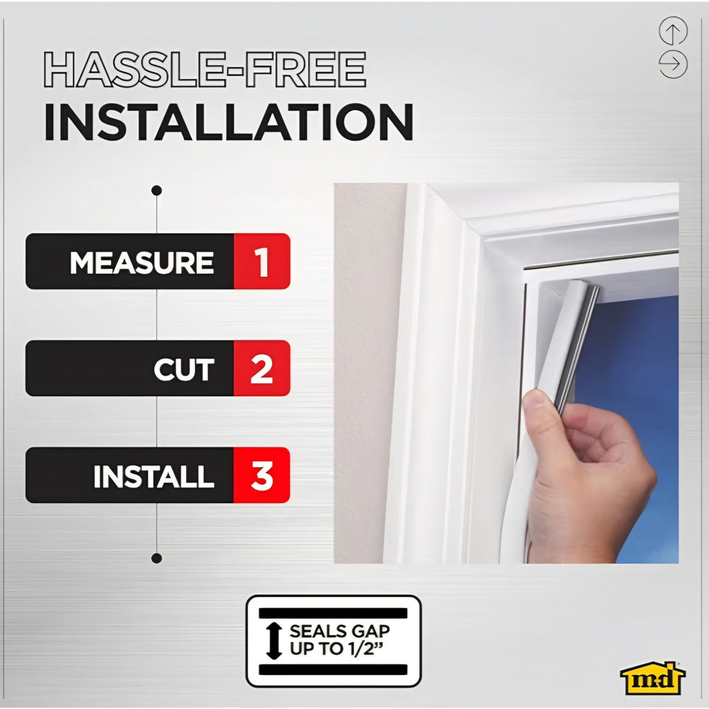 White Premium Rubber Platinum™ Top and Sides Door Seal for Doors with Kerf/Channel
