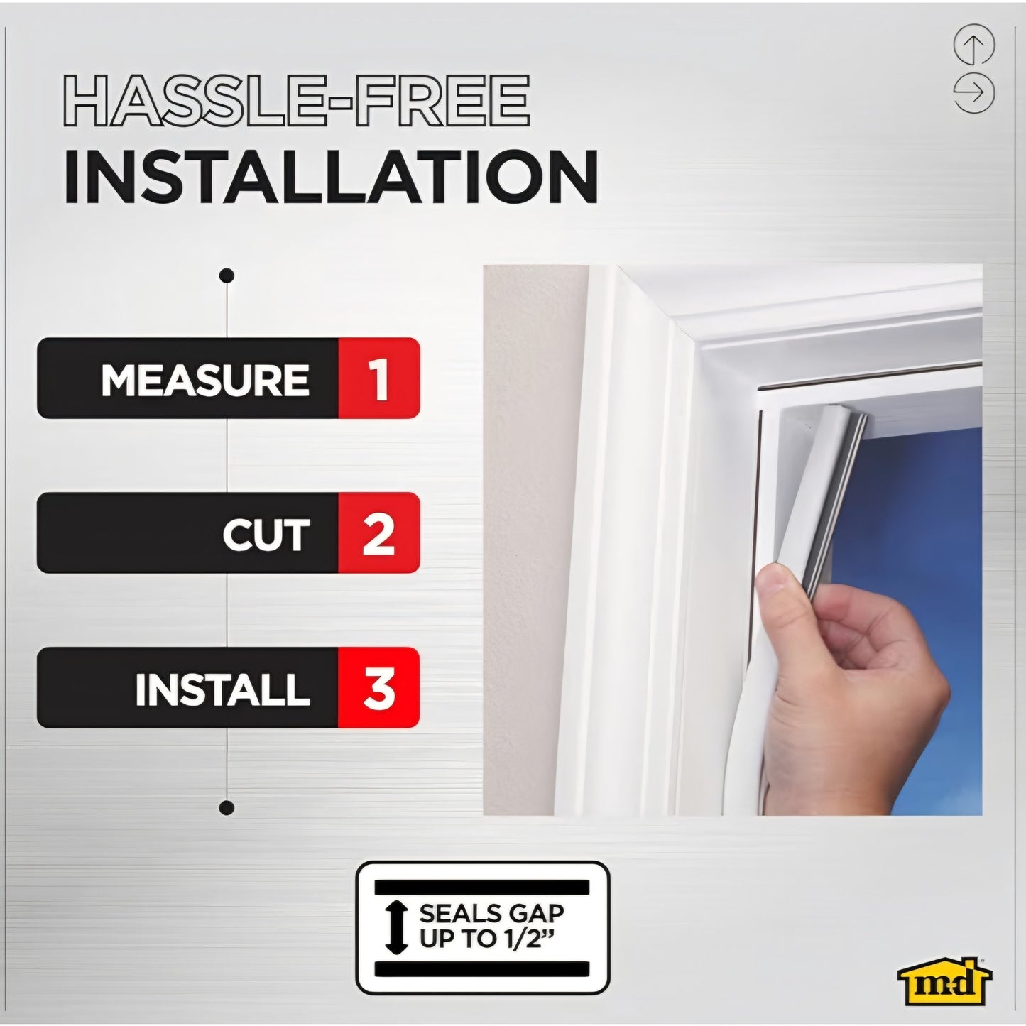 White Premium Rubber Platinum™ Top and Sides Door Seal for Doors with Kerf/Channel