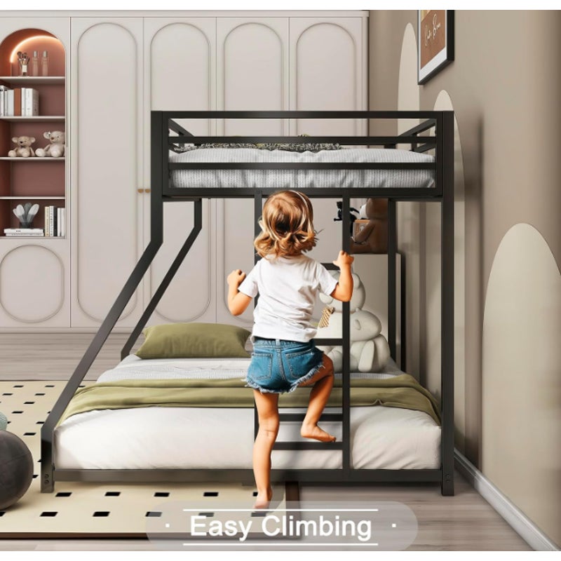 Bunk Beds Twin Over Full Size, Metal Bunk Bed with Removable