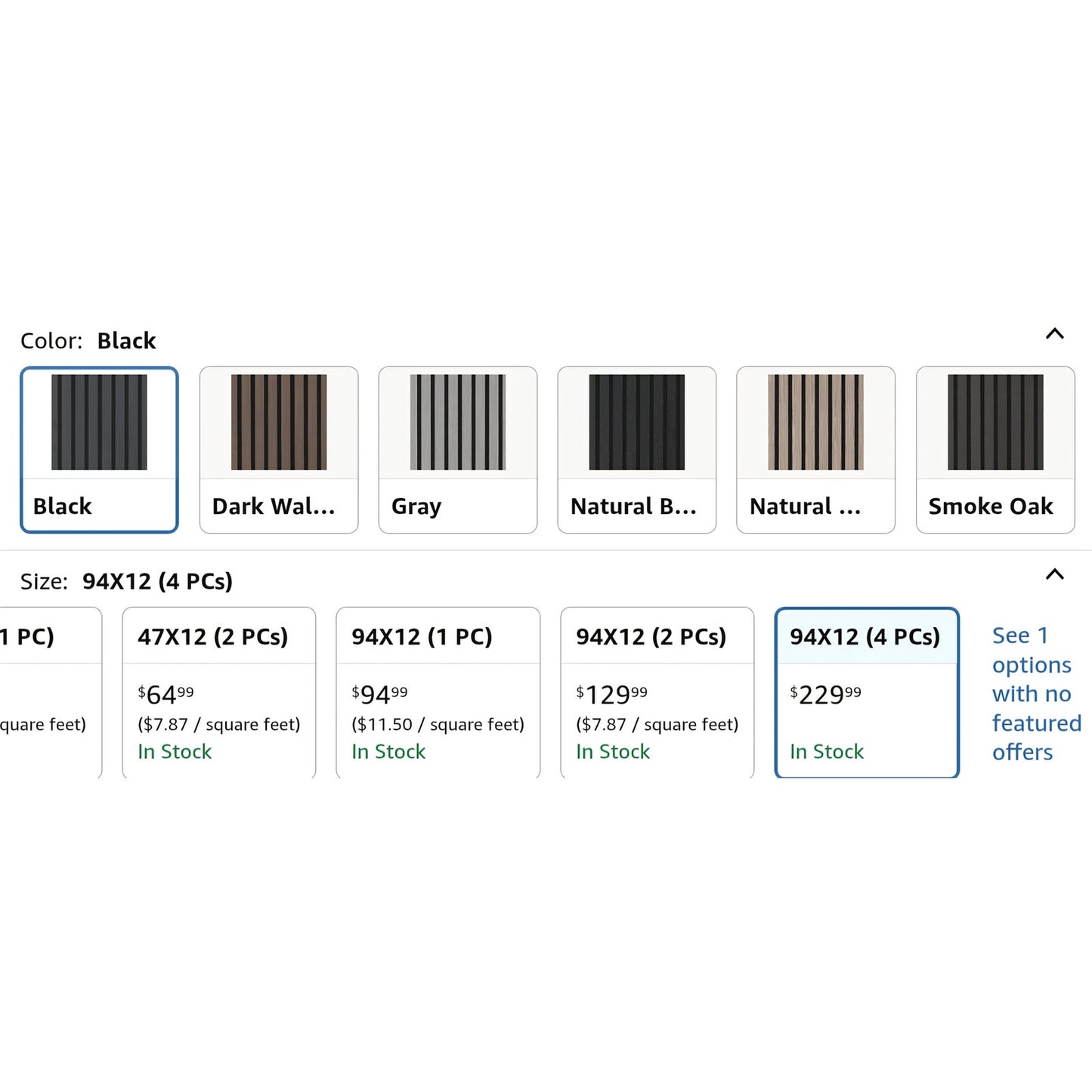 Avana Acoustic Wood Wall Panels – 94.4 x 12.6 Inch Black Oak Acoustic Panels 4 PCs – Wall Panels