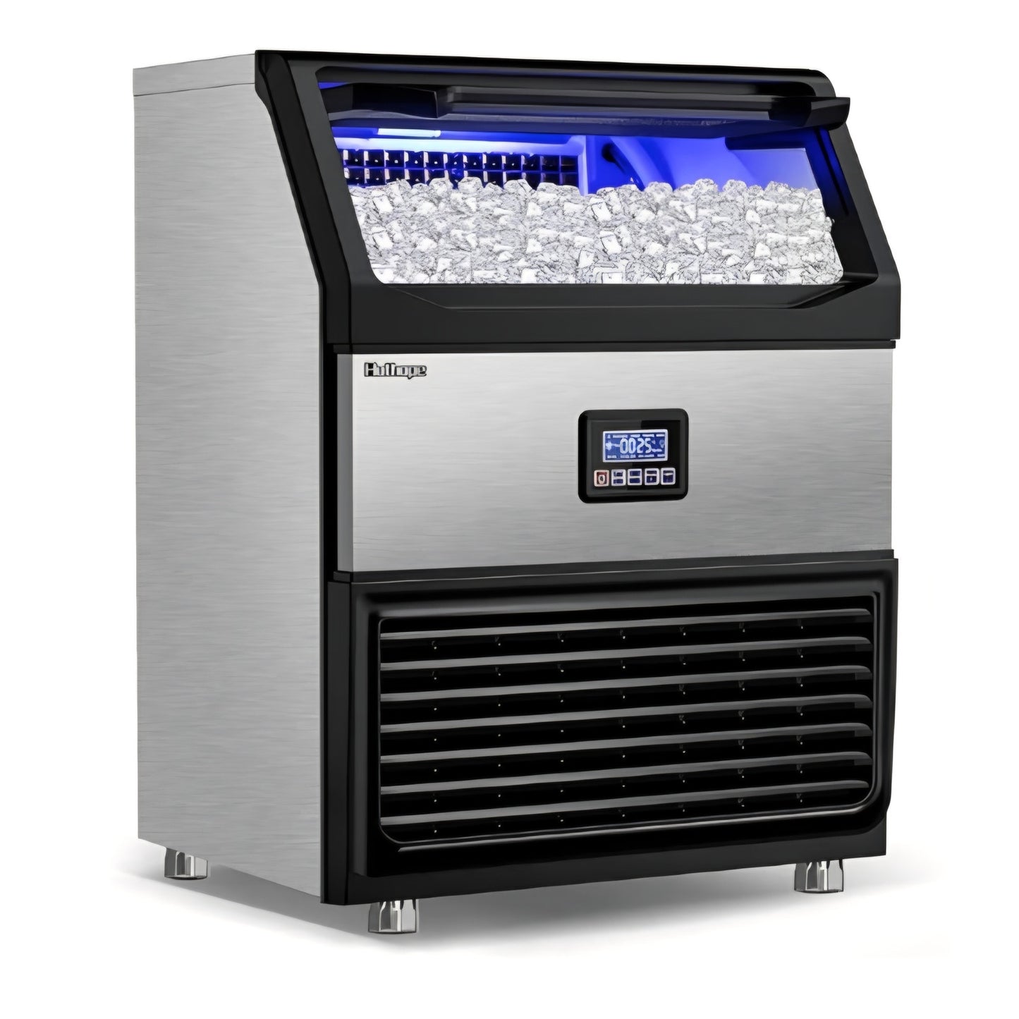 Commercial Ice Maker Machine 450LBS/24H with 77LBS Large Ice Storage Bin, 144Pcs Clear Ice Cubes