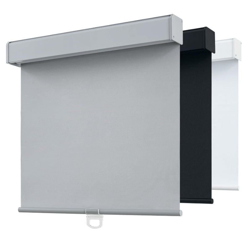 SHADEMOON Blackout Cordless Roller Window Shades,Grey,13" W x 72" H Free-Stop System with Valance