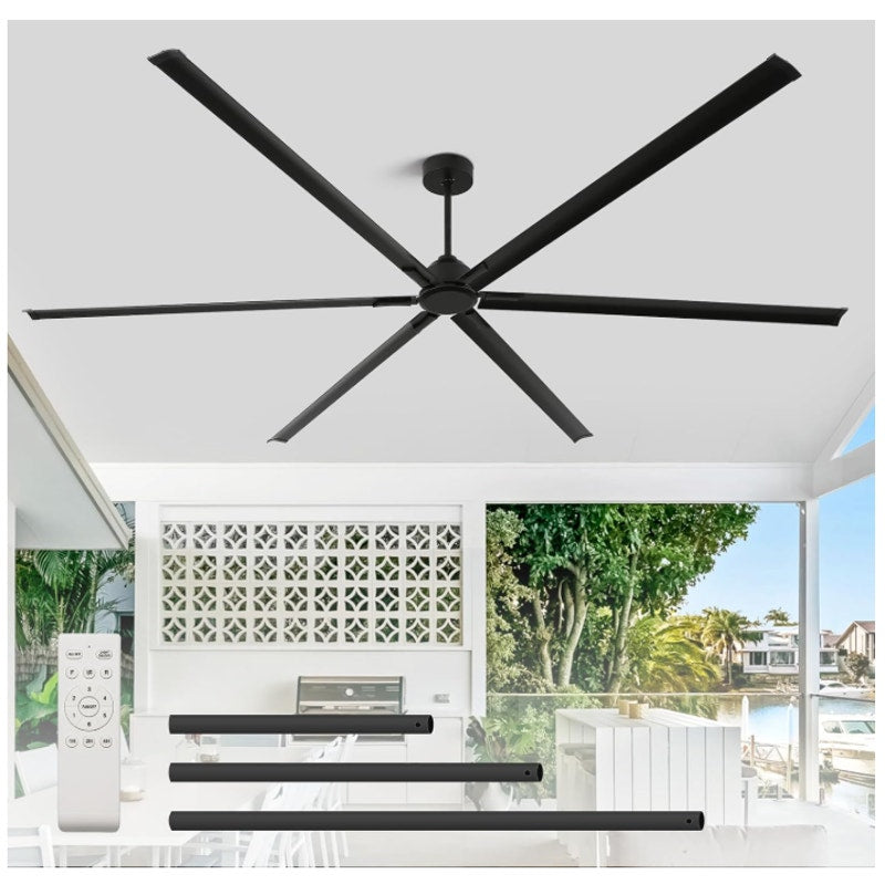 120 Inch Large Ceiling Fan, HVLS Commercial Fan with DC Reversible Motor, 6-Speed Industrial Fans