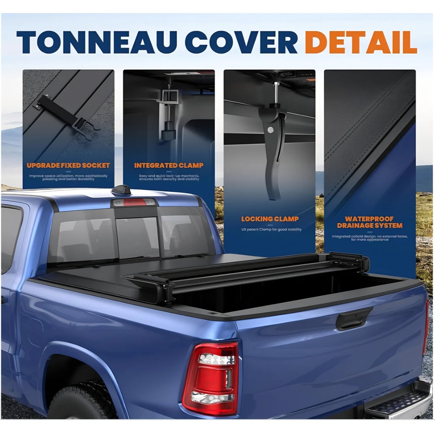 Soft Quad-fold Truck Bed Tonneau Cover Compatible for 2009-2025 Dodge Ram 1500 (Incl. 2019-2024