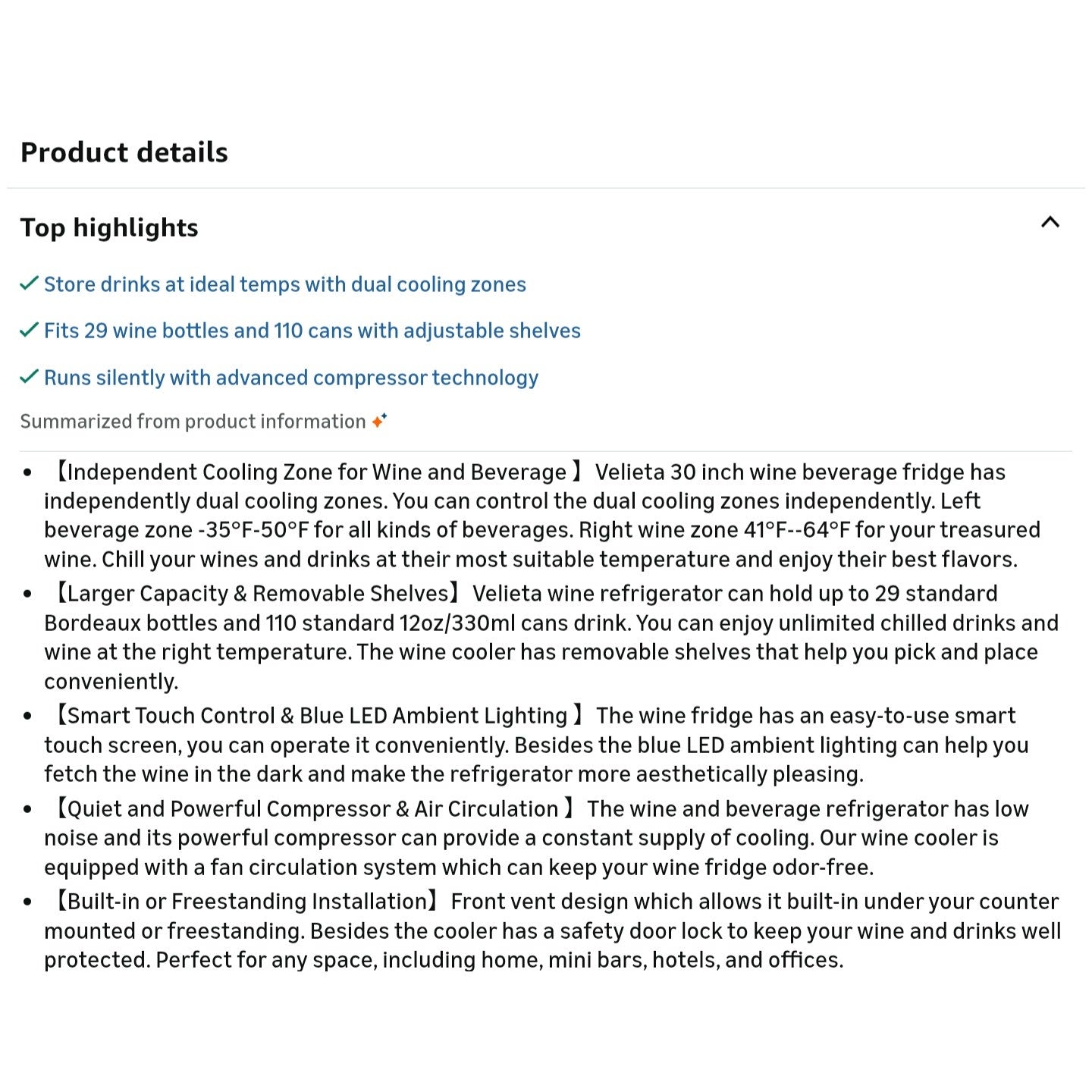 Wine and Beverage Refrigerator 30 Inch, Upgrade Dual Zone Wine Cooler, 30'' Wine beverage Fridge