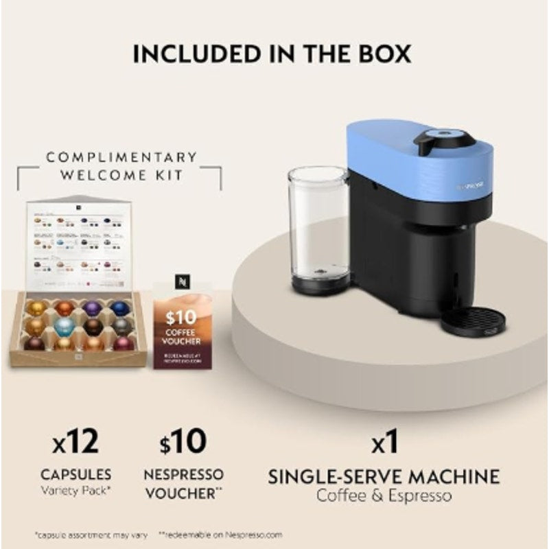 Nespresso Vertuo Pop+ Coffee and Espresso Machine by De'Longhi, Pacific Blue