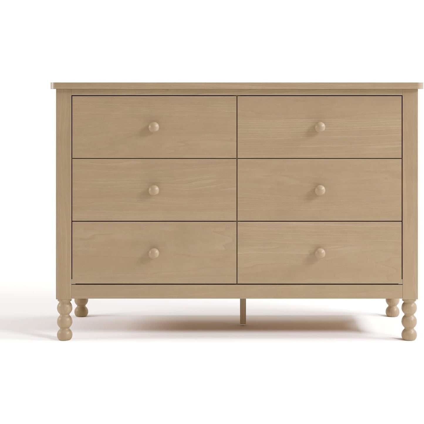 Storkcraft Rio 6 Drawer Dresser, Driftwood | GREENGUARD Gold Certified, Safety Interlocking Drawers