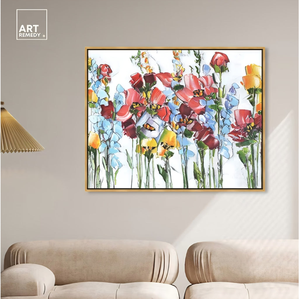 Art Remedy Follow Your Heart Canvas Bright Colorful Abstract Wall Art, Gold Frame, 45" x 36