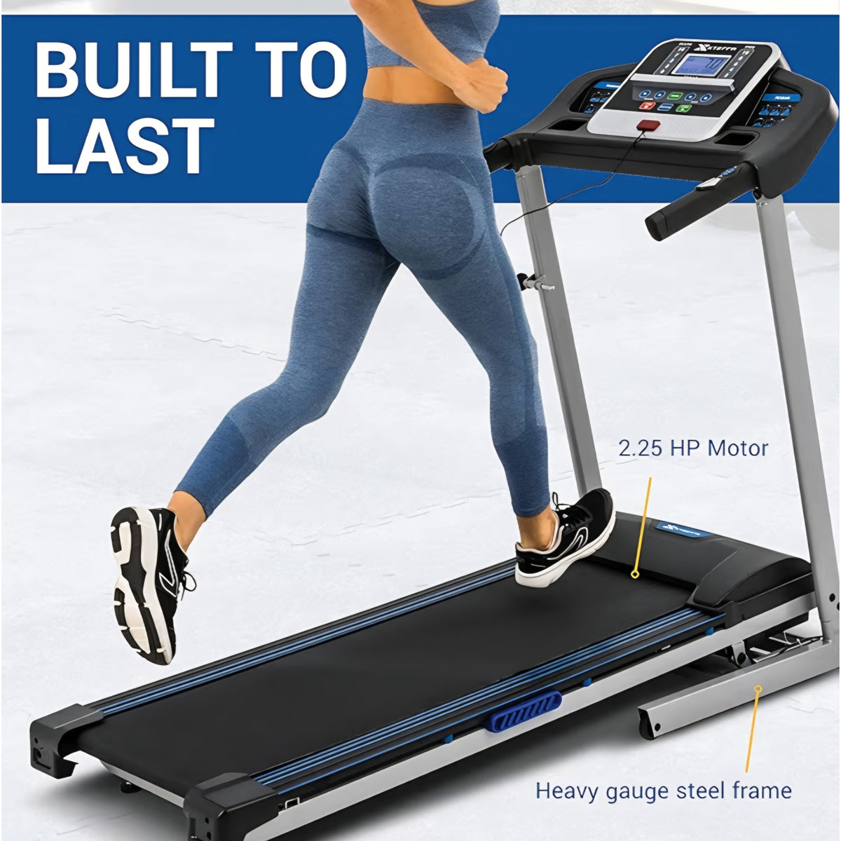 Folding Smart Treadmill, Compact Design, 250+ LB Weight Capacity, Powerful Motor