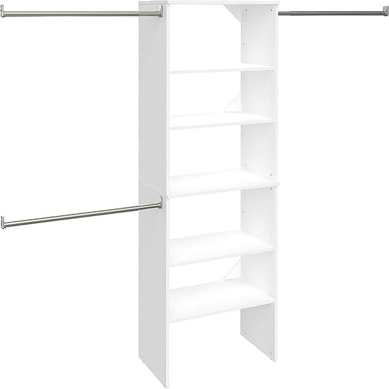 ClosetMaid SuiteSymphony Wood Closet Organizer System, 25-Inch, Tower and 3 Hang Rods, Pure White