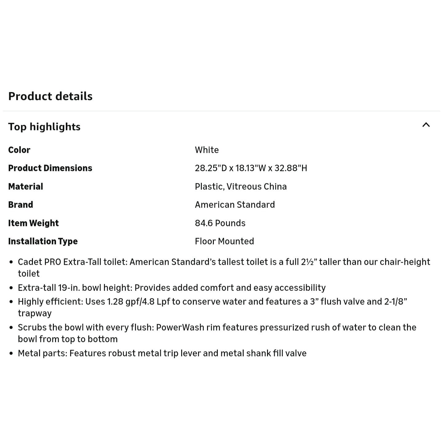 American Standard 215TB104.020 Cadet PRO Two-Piece Toilet