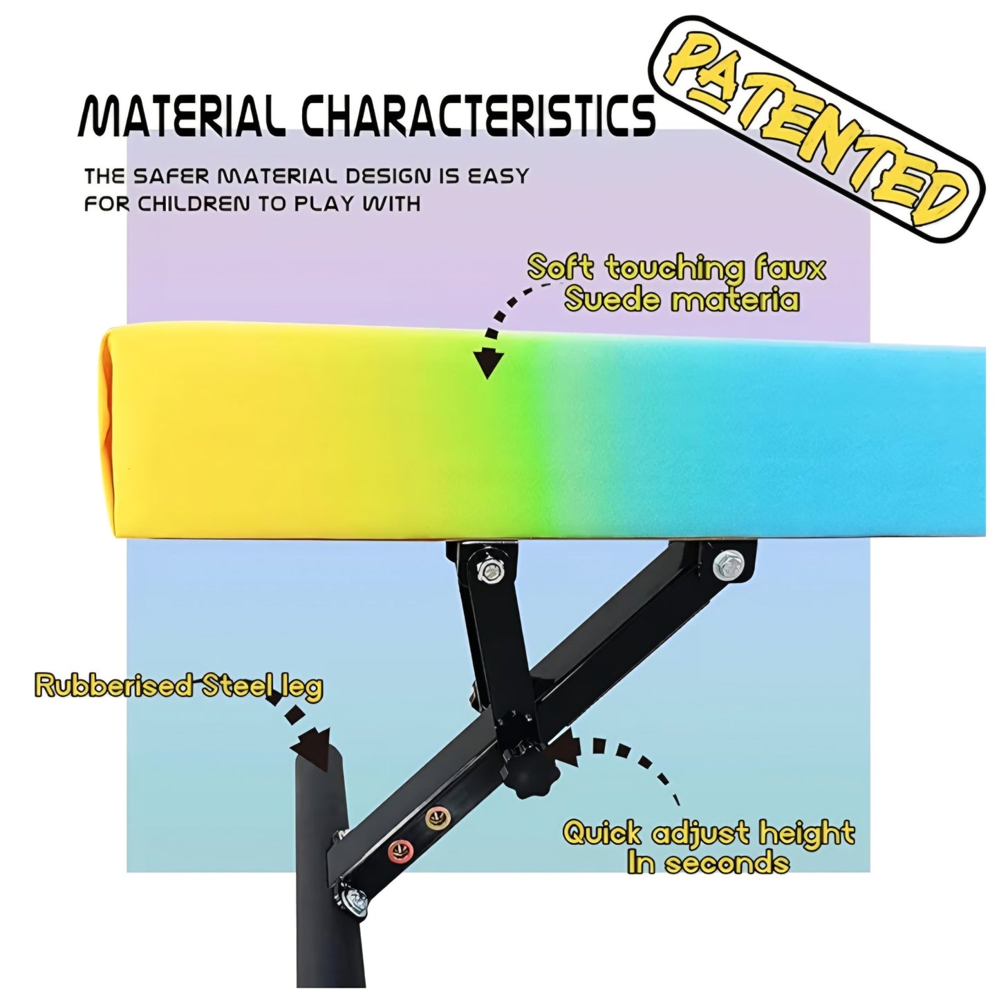 8FT Gymnastics Beam - high and Low Floor Beam for All Gymnastic Levels