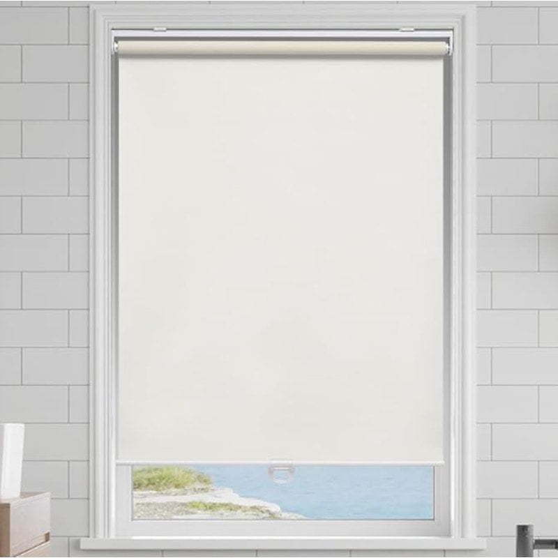 IVORY AOSKY Blackout Cordless Roller Shade for Indoor Windows (70"W x 72"H OR 62"W x 72"H)