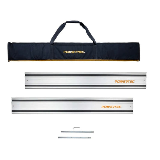 POWERTEC 71550 55" Track Saw Guide Rail Kit for Makita or Festool | Includes (2) Guide Rails