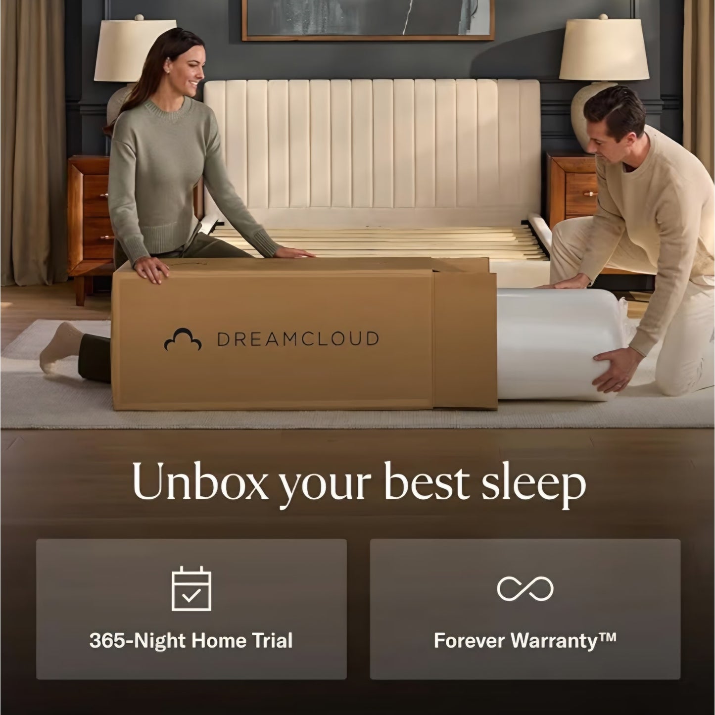 DreamCloud Classic 12" Queen Mattress - Luxury Hybrid Gel Memory Foam - 365 Night Trial