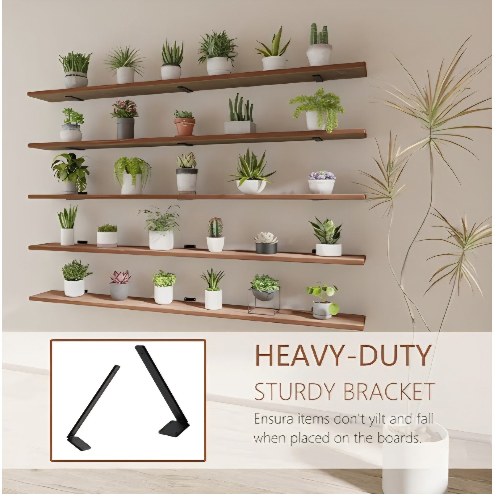 5 Tier Book Shelf,Long Floating Shelf for Wall 72 inch,Farmhouse Bookcase Long Wall Shelves