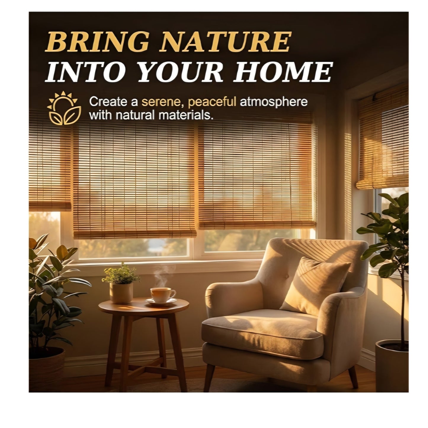 Bamboo Blinds for Interior Window, 70"W x48"H  Bamboo Shades for Indoor Windows