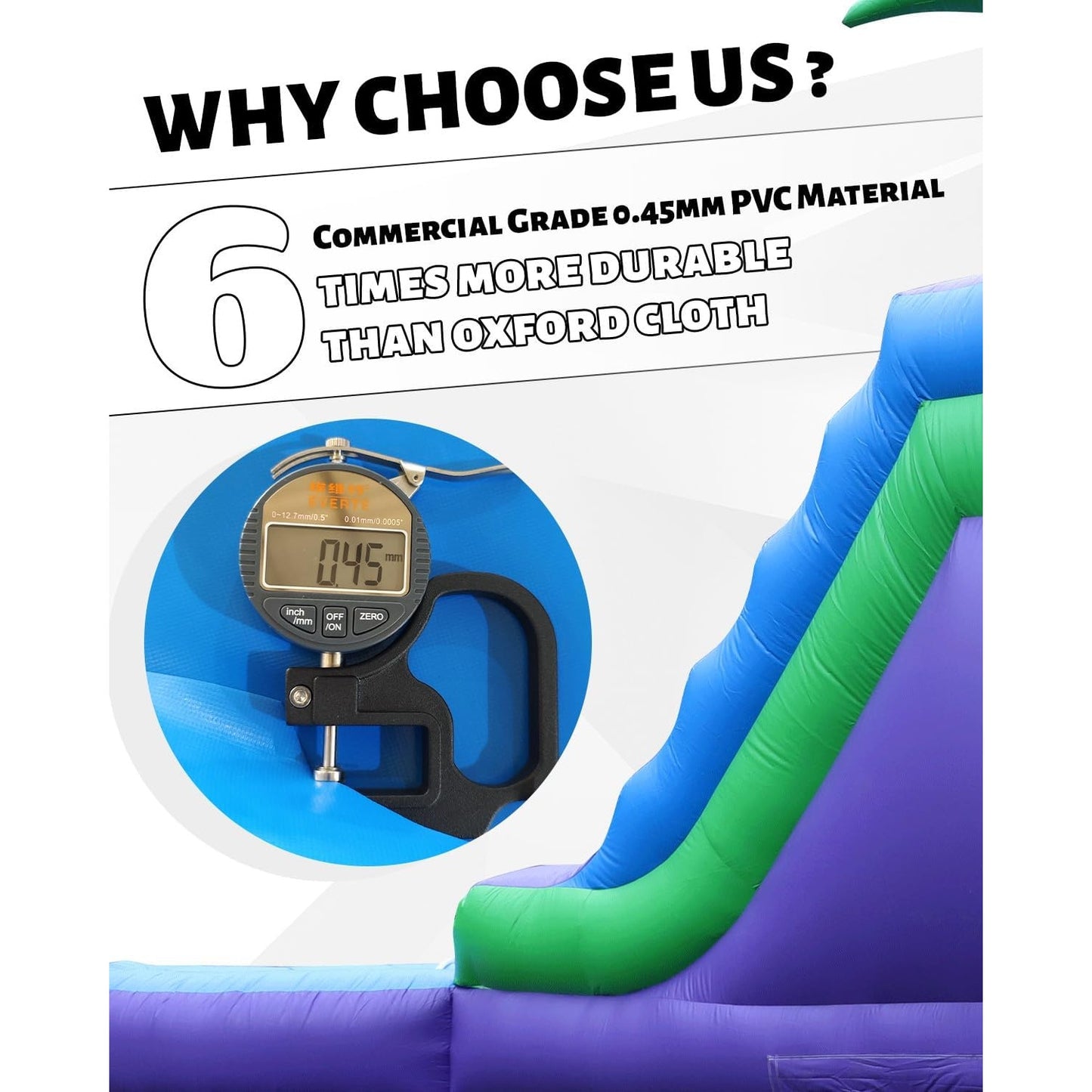 26FT Inflatable Water Slide for Kids & Adults, Full PVC, 1100W Blower, 1100W blower, 700 lb capacity