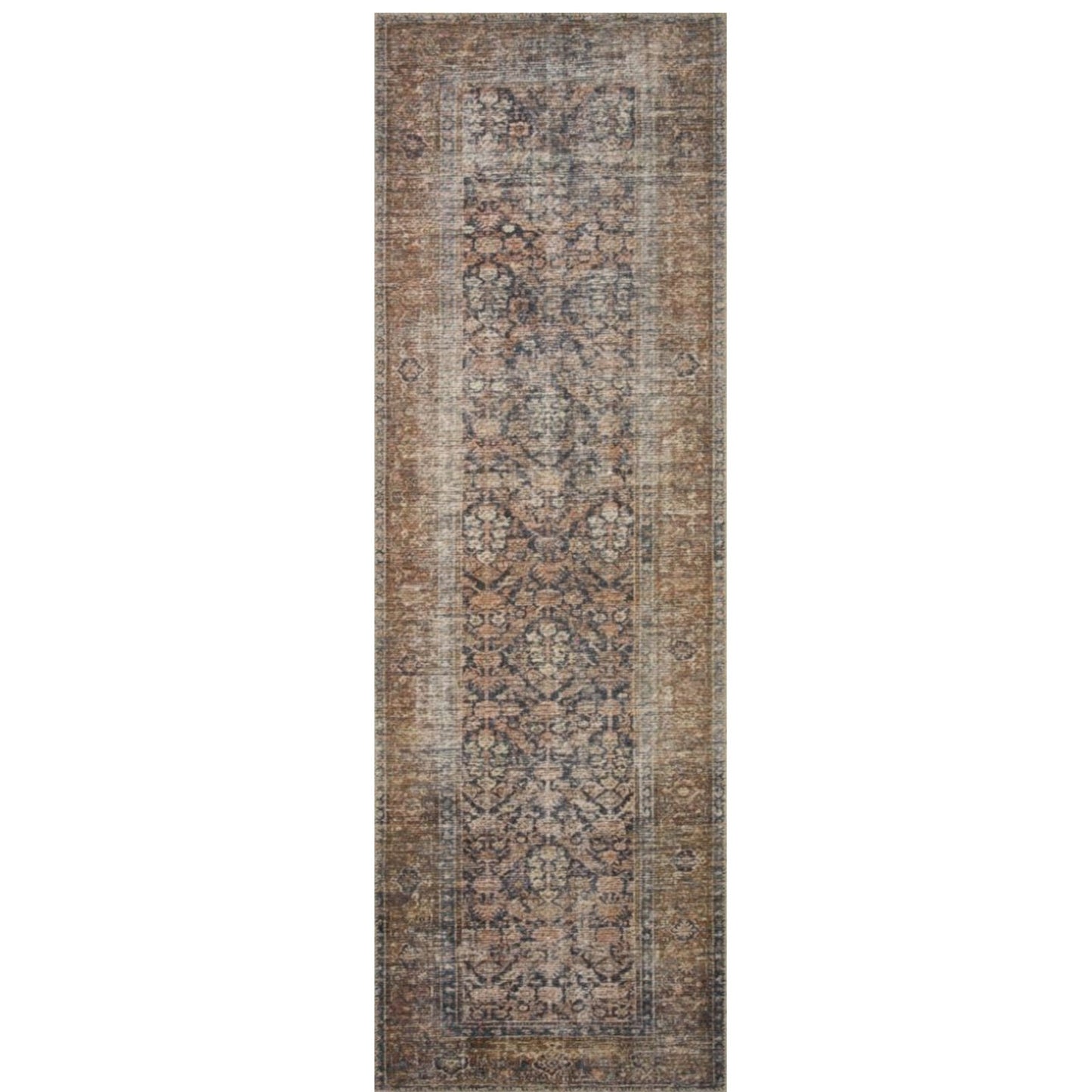 Loloi Amber Lewis Billie Collection, Ink & Salmon 6'-0" x 9'-0" Area Rug – Antique & Distressed