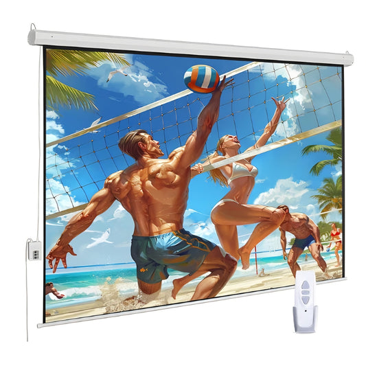 120" Motorized Projector Screen, Electric 16:9 Projector Screen with Remote Control