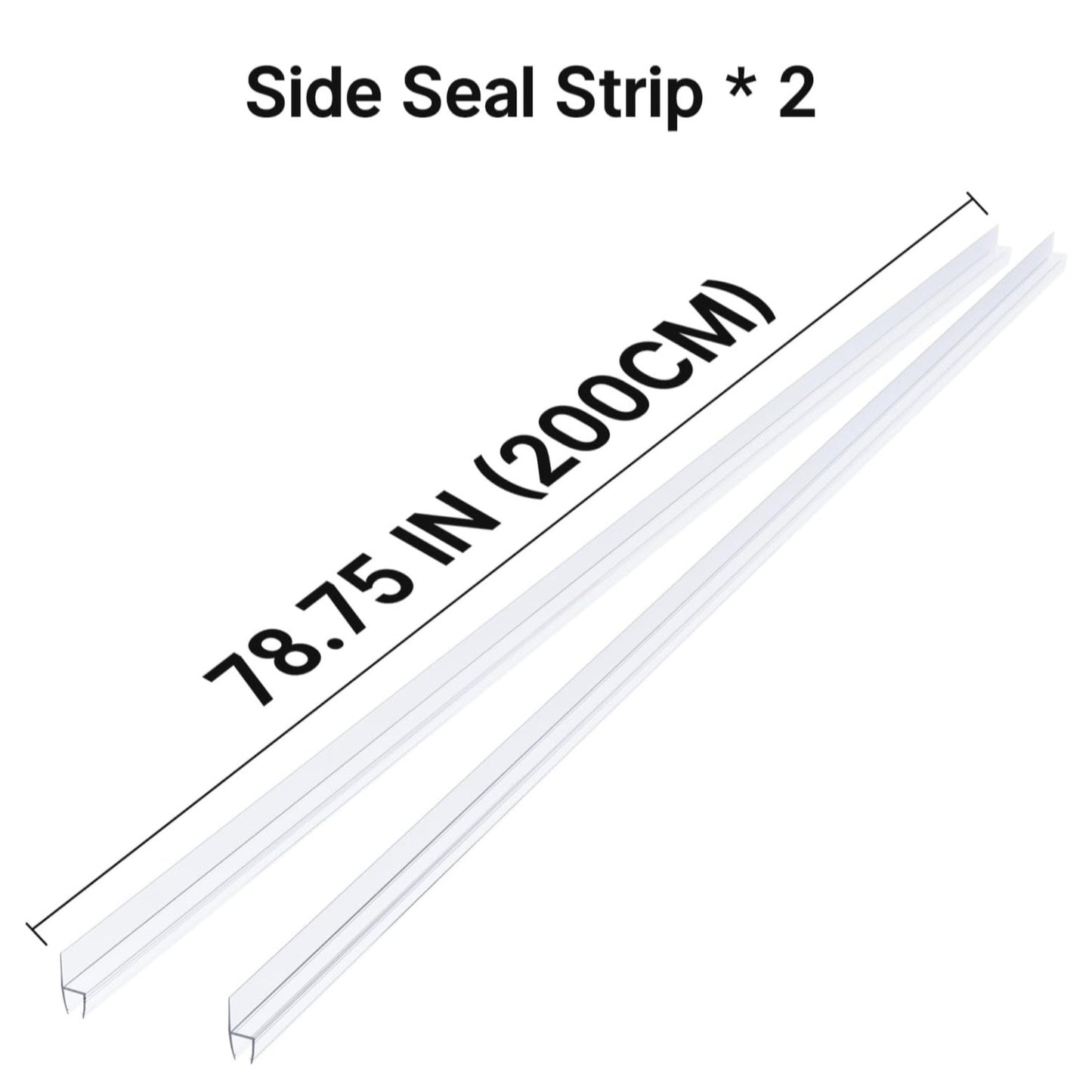 AmazerBath Shower Door Side Seal Strip (Set of 2), Frameless Glass Shower Door Seal Strip - Suit