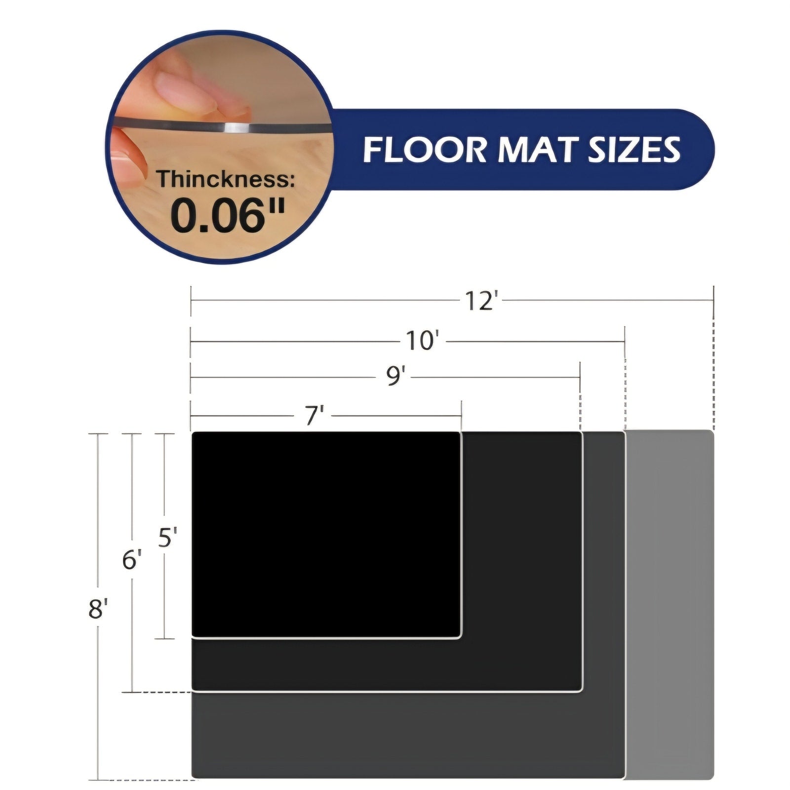 Area Rug for Living Room, 8'x12' Plastic Floor Mat for Home