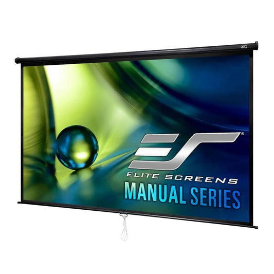 Elite Screens Manual Series, 142-INCH 16:9, Pull Down Manual Projector Screen with AUTO LOCK, Movie