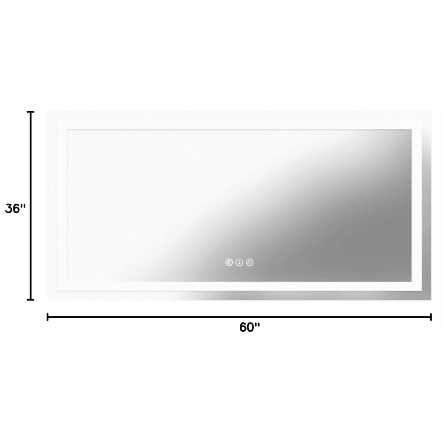 Amorho LED Bathroom Mirror 60'' X36'' with Front and Backlight, Large Dimmable Wall Mirrors