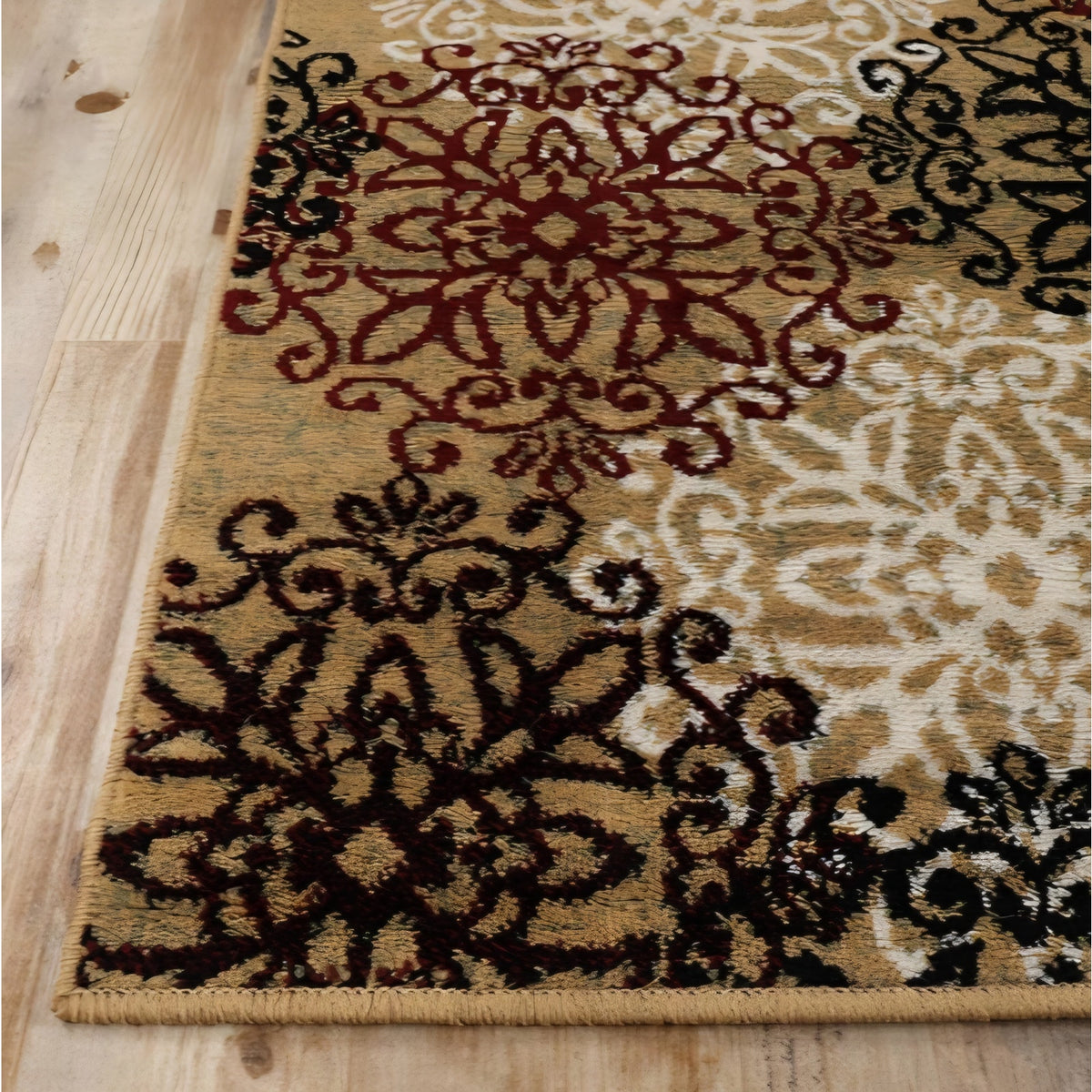 Superior Millbrae Floral Medallion Indoor Area Rug for Living Room, Bedroom 10 X 8 ft, Gold
