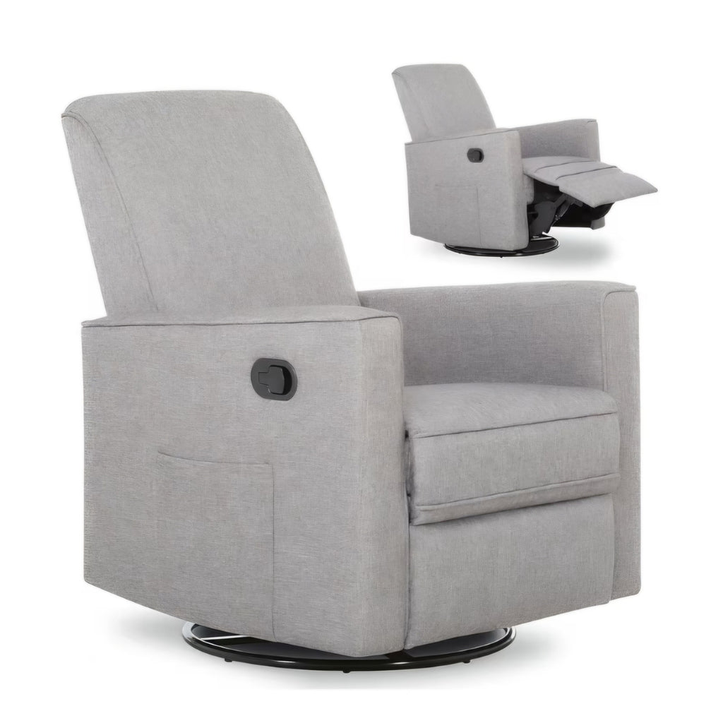 Evolur Raleigh Upholstered Manual Glider Recliner– Rocking & 360° Swivel with Smooth Glide