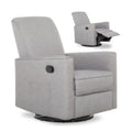 Evolur Raleigh Upholstered Manual Glider Recliner– Rocking & 360° Swivel with Smooth Glide