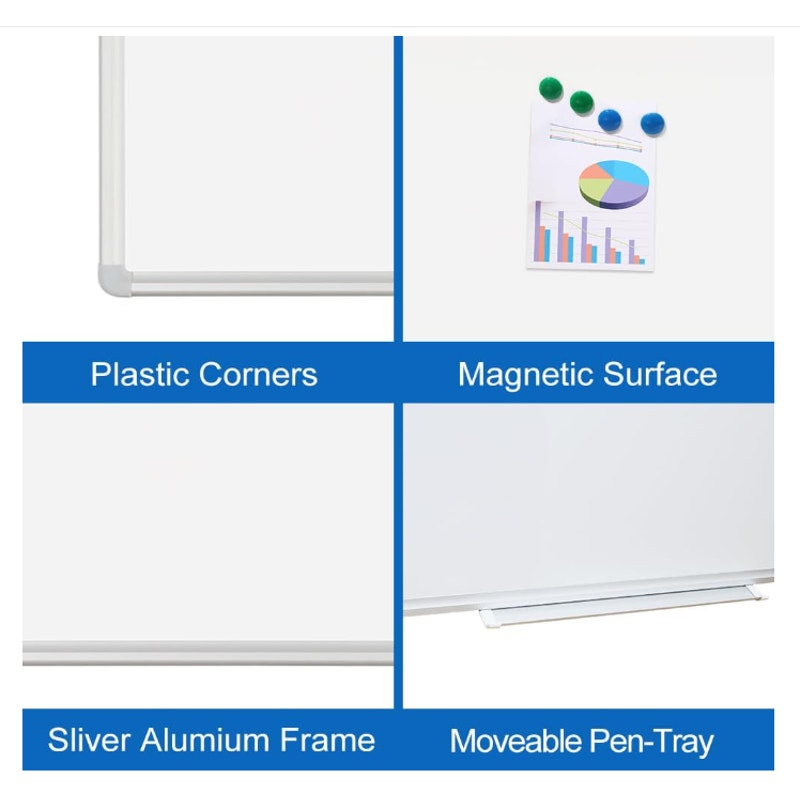 DEVELOP Large Magnetic Dry Erase White Board 72 x 36 Inch, Wall Mounted Whiteboard 6' x 3'