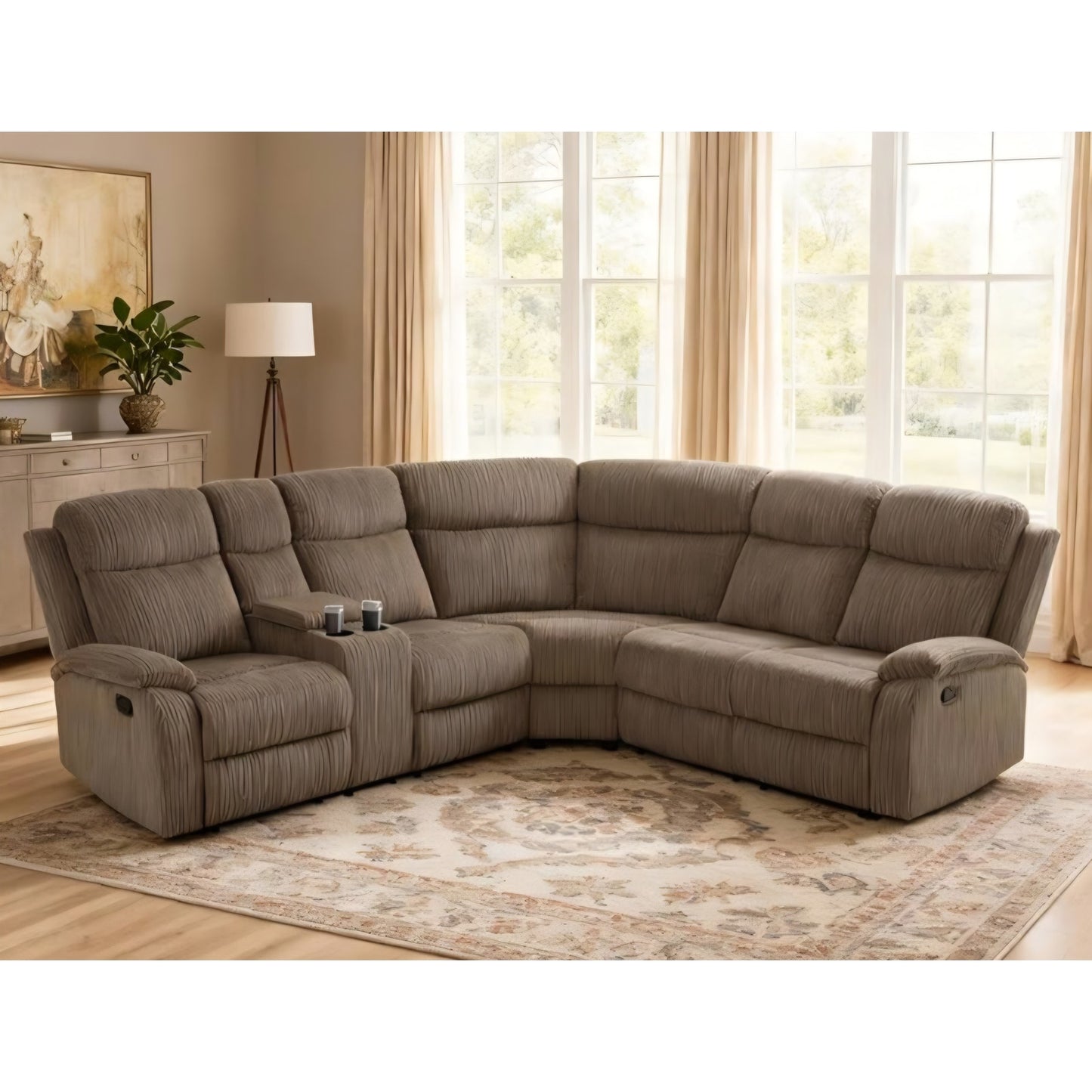 Power Reclining Sectional Sofa Set, L-Shaped Sectional Couch for Living Room