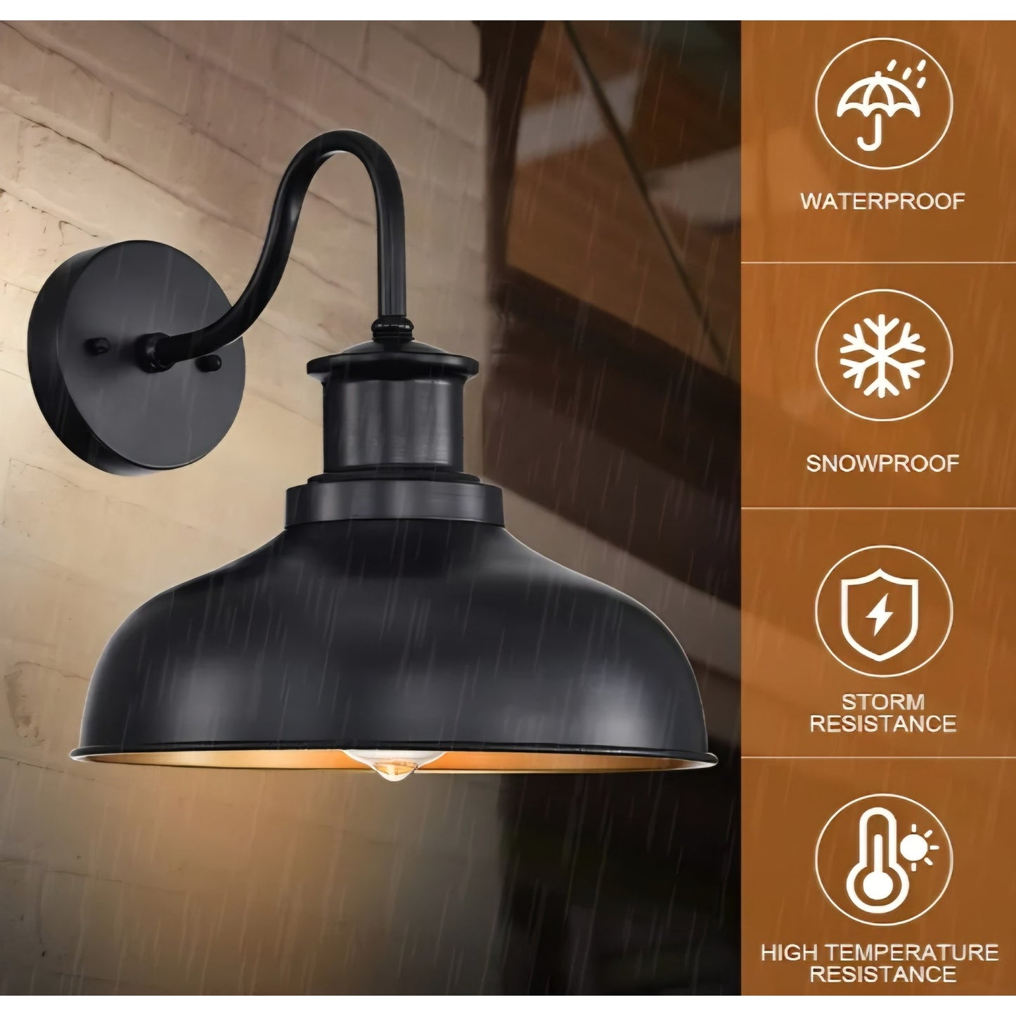 Outdoor Gooseneck Barn Lights, Farmhouse Outdoor Wall Sconces, Rustic Exterior Wall Mount Lights,