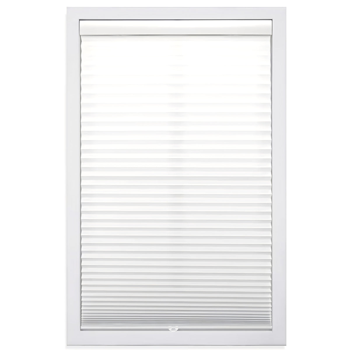 DEZ FURNISHINGS Cordless 1" Light Filtering Pleated Shade, Fabric, 58"W x 64"H, White