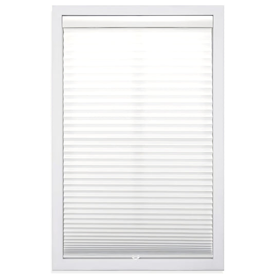 DEZ FURNISHINGS Cordless 1" Light Filtering Pleated Shade, Fabric, 58"W x 64"H, White