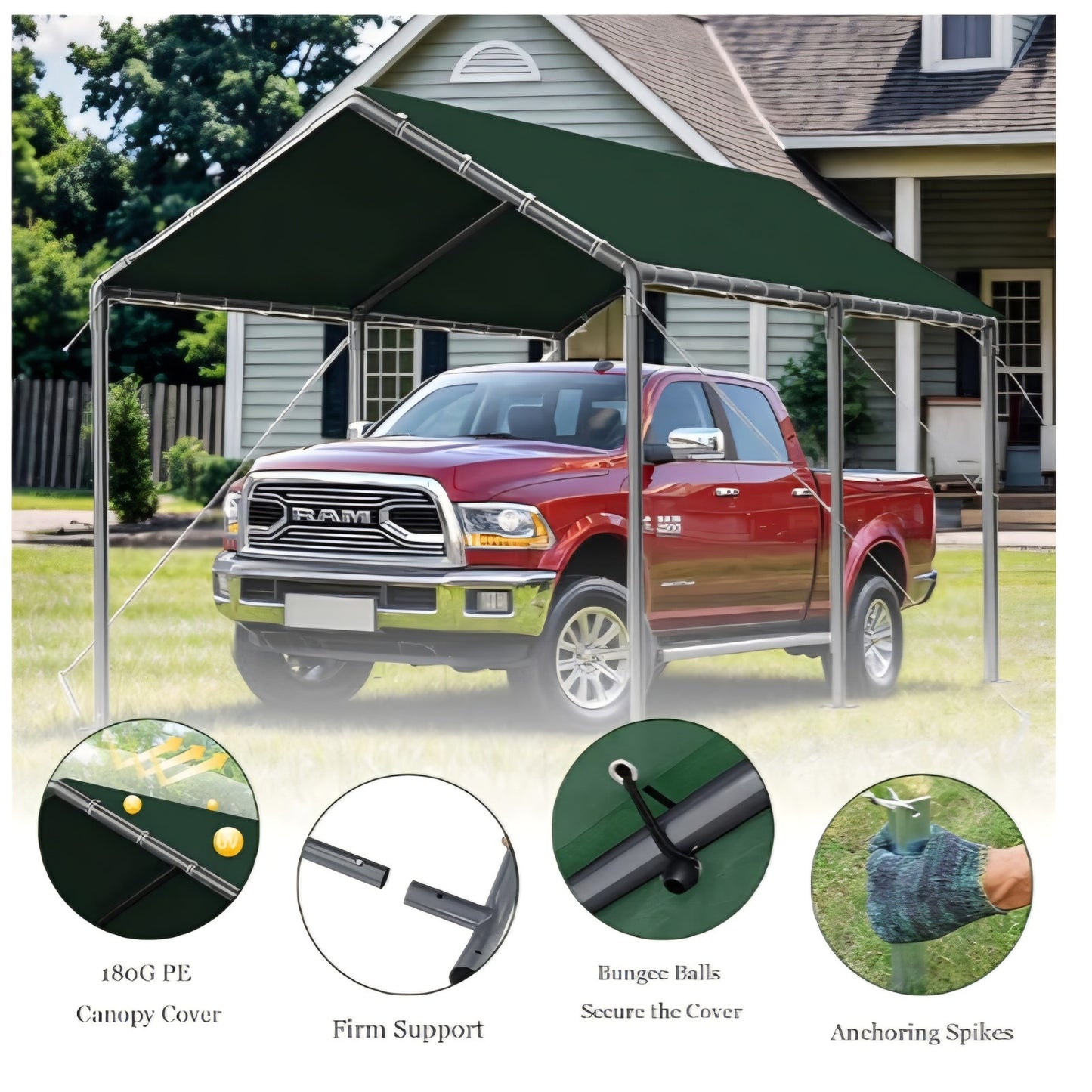Carport, 12x20ft Heavy Duty Portable Garage, Car Port with Storage Shed, Car Canopy Car Tent with